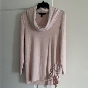 WHBM Soft Pink Cowl Neck Sweater, Size XS